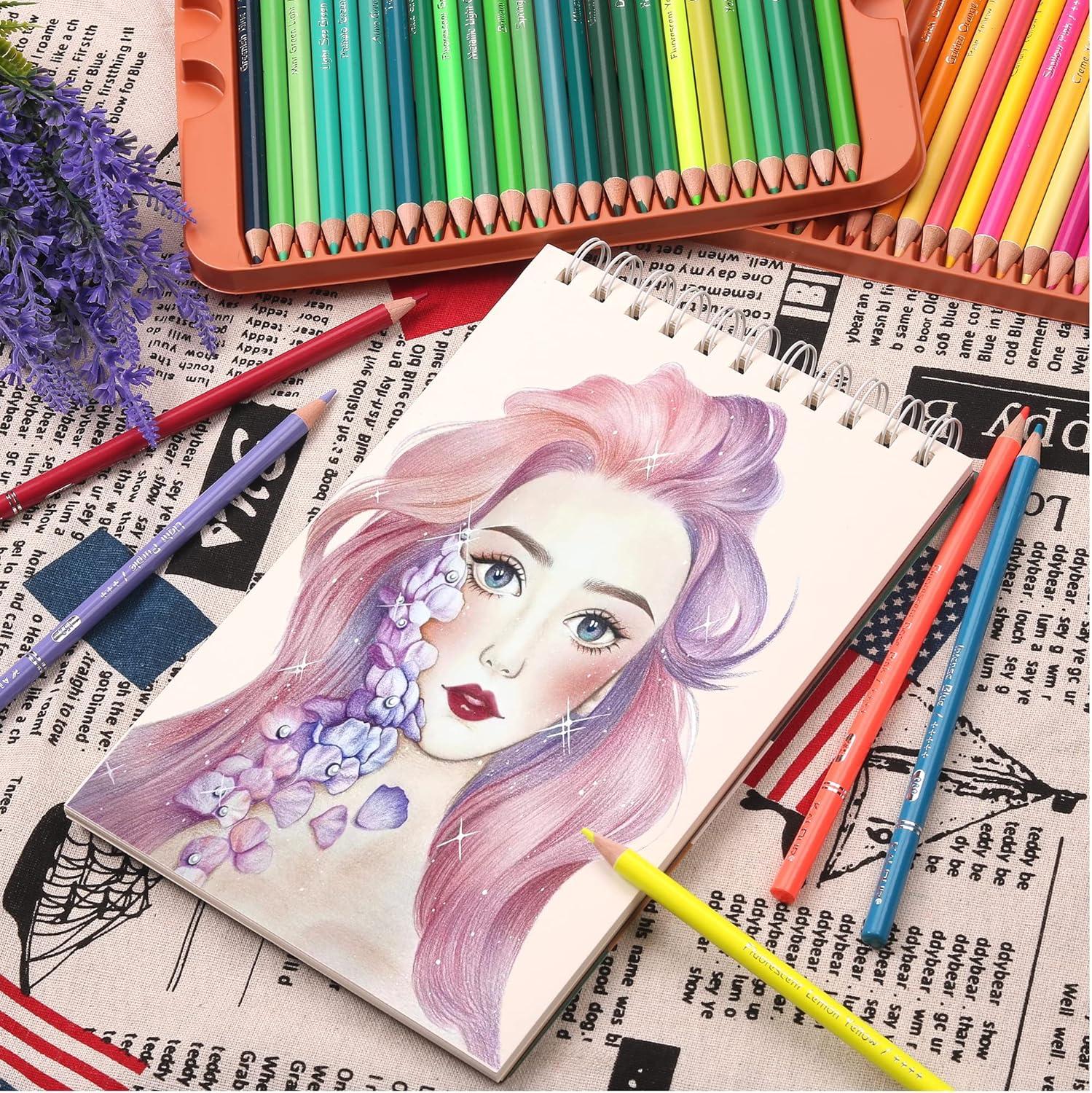 imageKALOUR Professional Colored PencilsSet of 120 ColorsArtists Soft Core with Vibrant ColorIdeal for Drawing Sketching ShadingColoring Pencils for Adults Artists Beginners120 Count Pack of 1