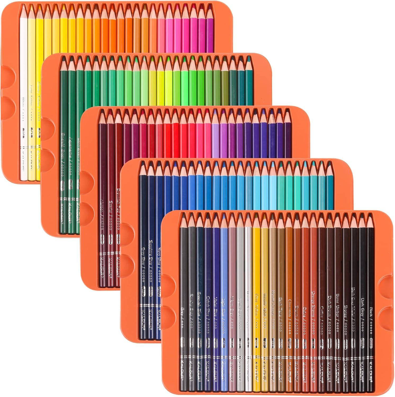 imageKALOUR Professional Colored PencilsSet of 120 ColorsArtists Soft Core with Vibrant ColorIdeal for Drawing Sketching ShadingColoring Pencils for Adults Artists Beginners120 Count Pack of 1