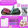 imageKALOUR 132 Colored Pencils Setwith Adult Coloring Book and Sketch BookArtists Colorless BlenderZipper Travel CaseSoft CoreIdeal for Drawing Sketching ShadingArt Supplies for Beginners Kids