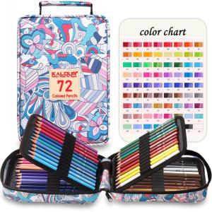 imageKALOUR Premium Colored PencilsSet of 72 ColorsArtists Soft Core with Vibrant Colorwith Zipper Slot Pencil CaseIdeal for Drawing Sketching ShadingColoring Pencils for Adults Beginners BlueBlue