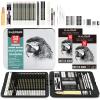 imageKALOUR 52Pack Sketch Drawing Pencils Kit with Two SketchbookTin BoxInclude GraphiteCharcoal and Artists ToolsPro Art Drawing Supplies for Adults Beginner Kids