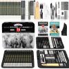imageKALOUR 72Pack Sketch Drawing Pencils Kit with Sketchbook and 3color Drawing PaperTin BoxInclude GraphiteCharcoalDrawing Glove and Artists ToolsPro Art Drawing Supplies for Adults Beginner