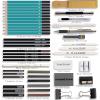 image:imageKALOUR 50 Pack Drawing Set Sketch Kit ProArt Sketching Supplies with 3Color SketchbookInclude GraphiteCharcoal Pastel and Mechanical PencilIdeal for Artist Adults Beginner Kids
