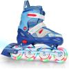 imageAdjustable Inline Skates for Kids and Adults with Full Light Up Wheels  Outdoor Roller Blades Roller Skates for Girls and Boys Men and Adult Women
