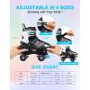 imageAdjustable Kids Roller Skates for Girls Boys with Light Up Wheels Skates for Kids Ages 612 Toddler 35 Youth and Women Beginners Indoor and OutdoorBlack