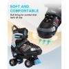 imageAdjustable Kids Roller Skates for Girls Boys with Light Up Wheels Skates for Kids Ages 612 Toddler 35 Youth and Women Beginners Indoor and OutdoorBlack