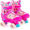 imageAdjustable Kids Roller Skates for Girls Boys with Light Up Wheels Skates for Kids Ages 612 Toddler 35 Youth and Women Beginners Indoor and OutdoorRose Red  Pink
