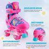 imageAdjustable Kids Roller Skates for Girls Boys with Light Up Wheels Skates for Kids Ages 612 Toddler 35 Youth and Women Beginners Indoor and OutdoorRose Red  Blue