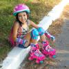 imageAdjustable Kids Roller Skates for Girls Boys with Light Up Wheels Skates for Kids Ages 612 Toddler 35 Youth and Women Beginners Indoor and OutdoorRose Red  Blue