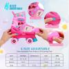 imageAdjustable Kids Roller Skates for Girls Boys with Light Up Wheels Skates for Kids Ages 612 Toddler 35 Youth and Women Beginners Indoor and OutdoorRose Red  Pink