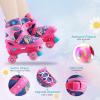 imageAdjustable Roller Skates for Girls with Light Up Wheels Skates for Kids Ages 412 Toddler 35 Youth and Women Beginners Indoor and Outdoor