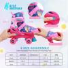 imageAdjustable Roller Skates for Girls with Light Up Wheels Skates for Kids Ages 412 Toddler 35 Youth and Women Beginners Indoor and Outdoor