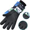 imageSki Gloves Waterproof Snow Gloves 30 Winter Gloves for Cold Weather Warm Snowboarding Gloves  for Men Women Kids Boys and GirlsKids BlackBlue