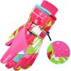 imageSki Gloves Waterproof Snow Gloves 30 Winter Gloves for Cold Weather Warm Snowboarding Gloves  for Men Women Kids Boys and GirlsKids RoseRedGreen