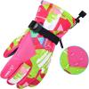 imageSki Gloves Waterproof Snow Gloves 30 Winter Gloves for Cold Weather Warm Snowboarding Gloves  for Men Women Kids Boys and GirlsRoseRedGreen
