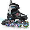 imageAdjustable Kids Inline Skates for Boys Girls with Full Light Up Wheels  Roller Skates for Kids Ages 612 Toddler Ages 35 Youth Women Beginners Outdoor IndoorBlack2
