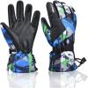 imageSki Gloves Waterproof Snow Gloves 30 Winter Gloves for Cold Weather Warm Snowboarding Gloves  for Men Women Kids Boys and GirlsBlackBlue
