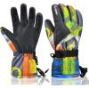 imageSki Gloves Waterproof Snow Gloves 30 Winter Gloves for Cold Weather Warm Snowboarding Gloves  for Men Women Kids Boys and GirlsGrey