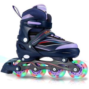 imageAdjustable Kids Inline Skates for Boys Girls with Full Light Up Wheels  Roller Skates for Kids Ages 612 Toddler Ages 35 Youth Women Beginners Outdoor IndoorPurple2