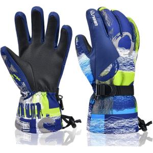 imageSki Gloves Waterproof Snow Gloves 30 Winter Gloves for Cold Weather Warm Snowboarding Gloves  for Men Women Kids Boys and GirlsNavyBlue