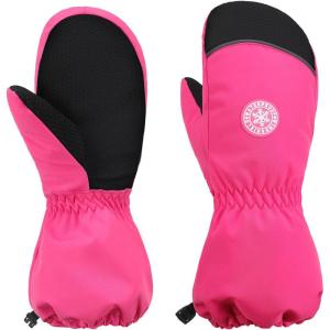 imageKids Mittens  Waterproof Warm Winter Gloves for Boys and Girls Thermal Insulated for Snow Play ampamp Cold WeatherHot Pink