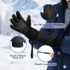 imageSki Gloves for Men Women Kids  Waterproof Touchscreen Snow Winter Gloves with Thermal Insulated Warm for Skiing Snowboarding and Cold WeatherBlack