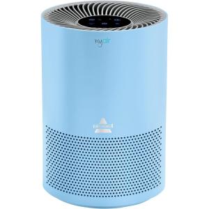 imageBissell myair Blue Purifier with High Efficiency and Carbon Filter for Small Room and Home Quiet Bedroom Air Cleaner for Allergies Pets Dust Dander Pollen Smoke Hair Odors Timer 2780PAir Purifier