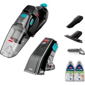 imageBissell Stain Eraser Duo 2in1 Cordless Portable Deep Cleaner and Hand Vacuum with PET PRO OXY Spot ampamp Stain Formula 3705 BlackStain Eraser Duo
