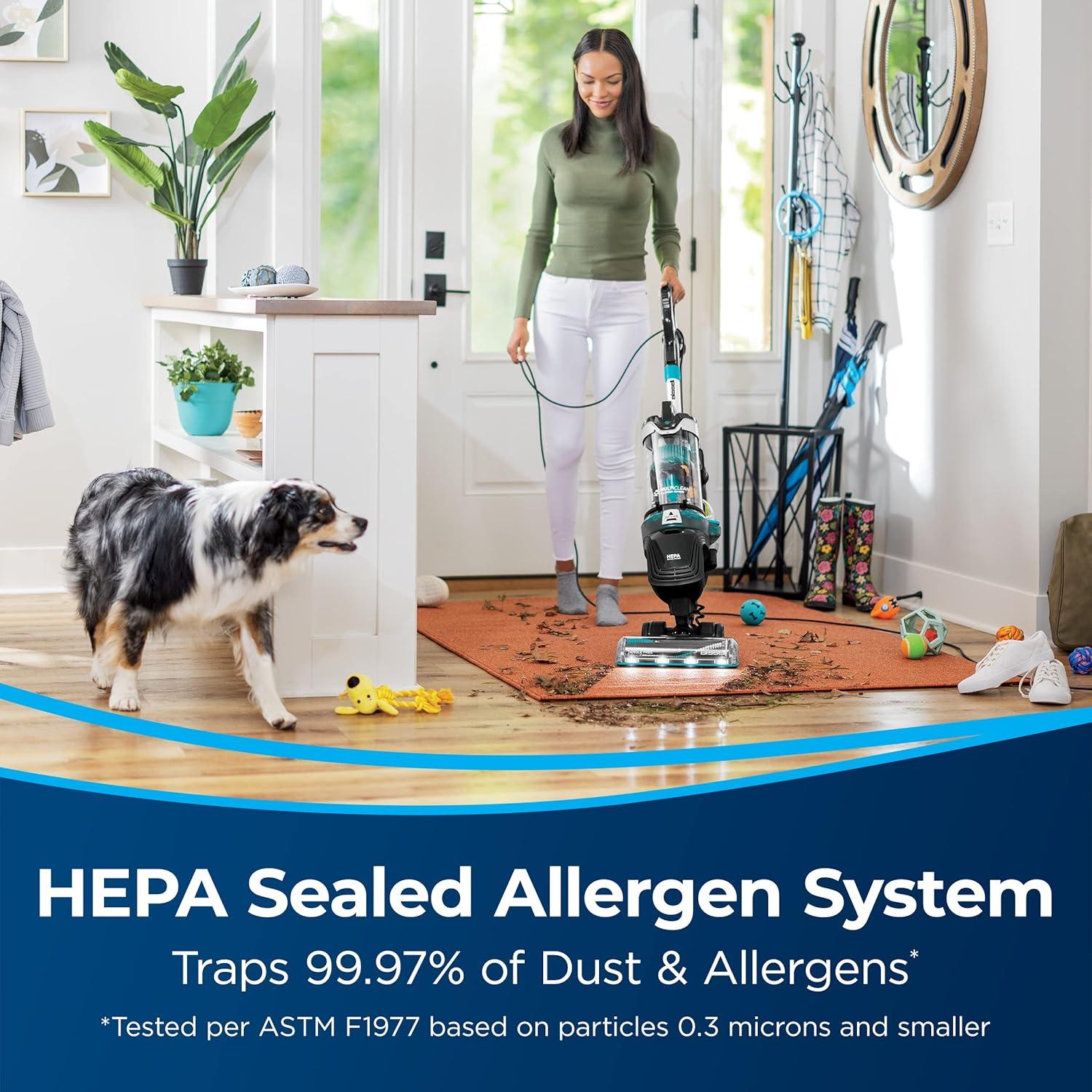 imageBissell MultiClean Allergen Rewind Pet Vacuum with HEPA Filter Sealed System Automatic Cord Rewind TangleFree Brush Roll ampamp LED Headlights 3402MultiClean Rewind