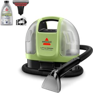imageBISSELL Little Green Mini Cordless Portable Carpet and Upholstery Deep Cleaner CarAuto Detailer with HydroRinse SelfCleaning Tool and 4quot Tough Stain Tool Limited Edition Color Lake 4015LTea