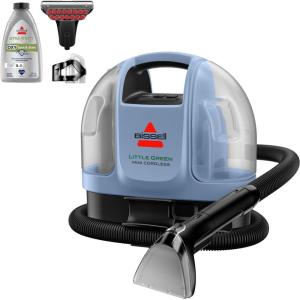 imageBISSELL Little Green Mini Cordless Portable Carpet and Upholstery Deep Cleaner CarAuto Detailer with HydroRinse SelfCleaning Tool and 4quot Tough Stain Tool Limited Edition Color Lake 4015LLimited Edition Lake