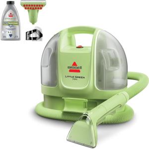 imageBISSELL Little Green Mini Portable Carpet and Upholstery Deep Cleaner CarAuto Detailer with HydroRinse SelfCleaning Tool and 4quot Tough Stain Tool Limited Edition Color Lake 4075FTea