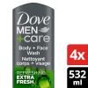 imageDove MenCare Body Wash Extra Fresh 4 Count for Mens Skin Care Body Wash Effectively Washes Away Bacteria While Nourishing Your Skin 18 ozPatchouli