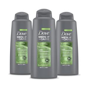 imageDOVE MEN  CARE 2 in 1 Shampoo and Conditioner For HealthyLooking Hair Lime  Cedarwood Naturally Derived Plant Based Cleansers 204 oz 3 Count