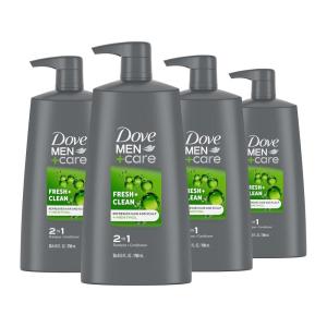 imageDOVE MEN  CARE 2in1 Shampoo and Conditioner Fresh and Clean 4 Count Nourishes and Invigorates Helps Strengthen Hair 254 oz