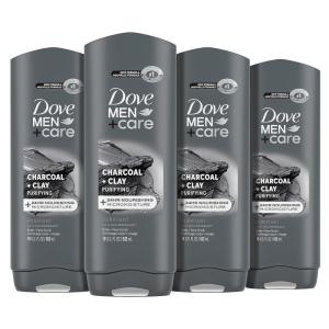 imageDOVE MEN  CARE Elements Body Wash Charcoal  Clay 4 Count For Mens Skin Care Effectively Washes Away Bacteria While Nourishing Your Skin 18 oz