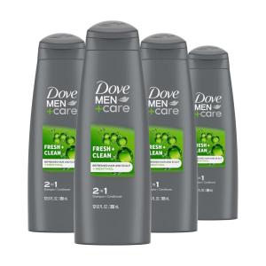 imageDOVE MEN  CARE Fortifying 2 in 1 Shampoo and Conditioner Fresh and Clean with Caffeine for Normal to Oily Hair Helps Strengthen Thinning Hair 3 oz12 Fl Oz Pack of 4