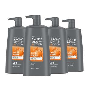 imageDOVE MEN  CARE Fortifying 2 in 1 Shampoo and Conditioner for Resilient and Thicker Hair Thick and Strong with Caffeine Helps Strengthen Thinning Hair 12 oz Pack of 6Thick and Strong