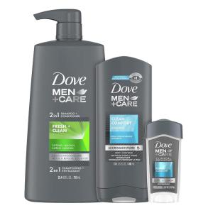 imageDOVE MEN  CARE Hair  Skin Care Regimen Personal Care for Men Clean Comfort  Fresh ampamp Clean Body Wash 2in1 Shampoo and Conditioner and Antiperspirant Clinical Deodorant