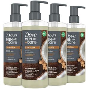 imageDove MenCare 2in1 Shampoo  Conditioner Ginger ampamp Coconut Oil for Hydrated Hair Mineral Complex 175 oz175 Fl Oz Pack of 4