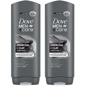 imageDove MenCare Body Wash Extra Fresh 4 Count for Mens Skin Care Body Wash Effectively Washes Away Bacteria While Nourishing Your Skin 18 ozcharcoal and clay