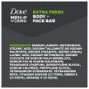 imageDOVE MEN  CARE Bar 3 in 1 Cleanser for Body Face and Shaving to Clean and Hydrate Skin Extra Fresh Body and Facial Cleanser More Moisturizing Than Bar Soap 375 oz 14 Count Pack of 1Fresh