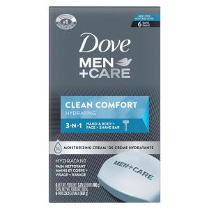 imageDOVE MEN  CARE Body Soap and Face Bar to Hydrate Skin Clean Comfort More Moisturizing Than Bar Soap 375 oz 6 Bars