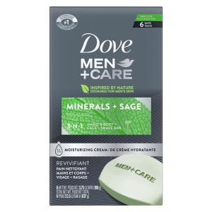 imageDOVE MEN  CARE Body and Face Bar Minerals  Sage 6 Bars to Hydrate Skin More Moisturizing Than Bar Soap 375 ozGRAY