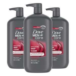 imageDOVE MEN  CARE Body and Face Wash Exfoliating Deep Clean 3 Count for Men with 24Hour Nourishing Micromoisture Technology Body Wash 30 oz