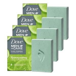 imageDOVE MEN  CARE Cleansing Bar Soap Eucalyptus  Cedar Oil 4 Count to Rebuild Skin in the Shower a 4in1 Hair Body Face ampamp Shaving Bar with PlantBased Cleanser and Natural Oils 5 ozLime and Avocado Oil