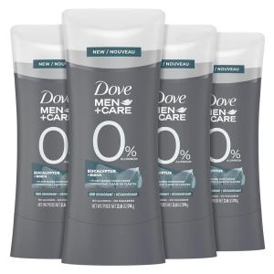 imageDOVE MEN  CARE Deodorant Stick for Men Aluminum free deodorant EucalyptusBirch Naturally Derived Plant Based Moisturizer GRAY 26 Ounce Pack of 4Stick