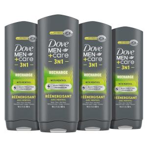 imageDOVE MEN  CARE PostWorkout Body Wash 3N1 Revive 4 Count For Men With Tea Tree Oil 18 ozFragranced
