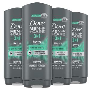 imageDOVE MEN  CARE PostWorkout Body Wash 3N1 Revive 4 Count For Men With Tea Tree Oil 18 ozTea Tree