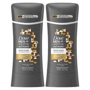 imageDOVE MEN  CARE Ultimate Antiperspirant Stick Shea Butter 2 Count 48Hour Sweat Protection Antiperspirant for Men 26 oz